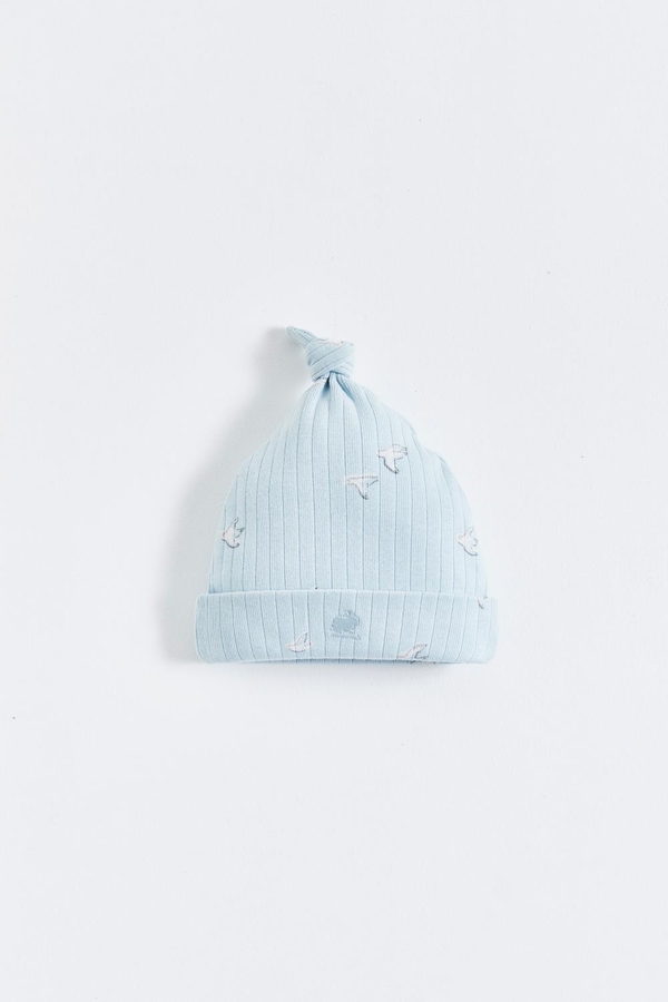 Premium Cotton Goose Knot Beanie for Infant. Front view
