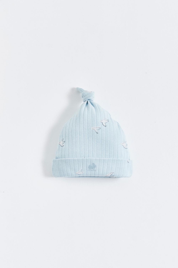 Premium Cotton Goose Knot Beanie for Infant. Front view