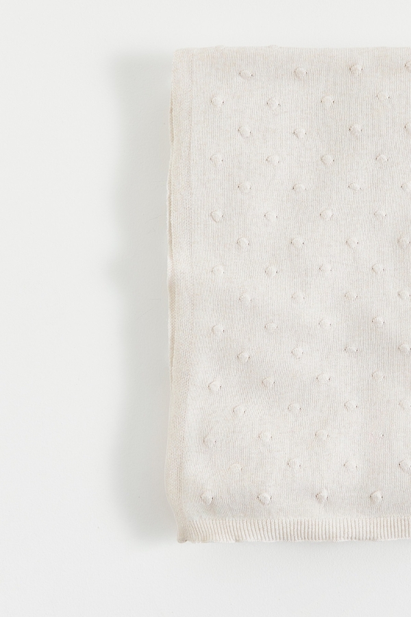 Premium Cotton My First Knit Knitted Blanket for Infant. Detail view.