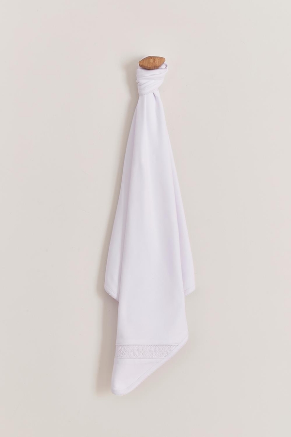 Premium Peruvian Pima Cotton Smock Receiving Blanket For Infant. Front view