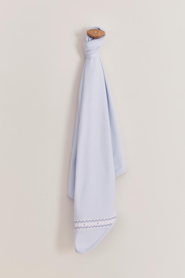Premium Peruvian Pima Cotton Smock Receiving Blanket For Infant. Front view