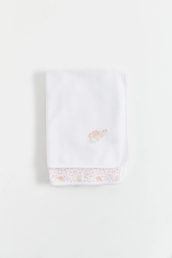 Premium Peruvian Pima Cotton Tika Receiving Blanket for Infant. Front view