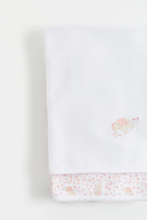 Premium Peruvian Pima Cotton Tika Receiving Blanket for Infant. Detail.view