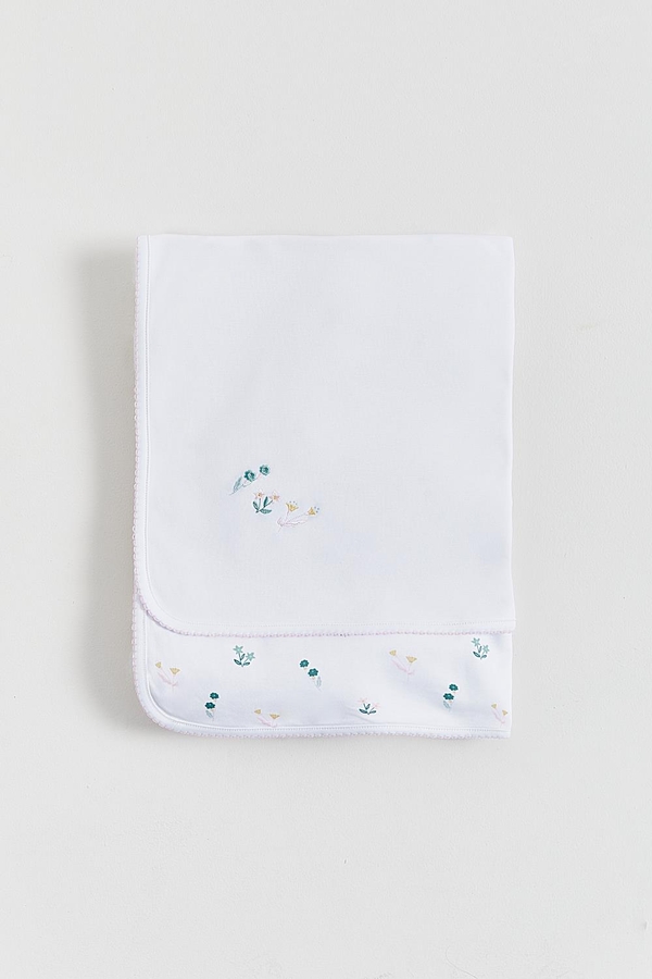 Premium Peruvian Pima Cotton Mila Receiving Blanket for Infant. Front view