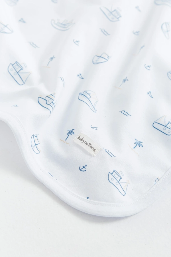 Premium Peruvian Pima Cotton Oceania Receiving Blanket for Infant. Front view