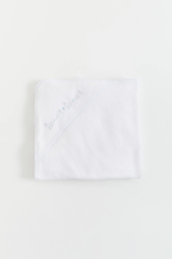 Premium Cotton Tiggy Small Hooded Towel for Infant. Frony view