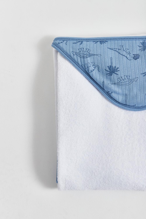 Premium Cotton Roar Large Hooded Towel for Toddler. Detail view