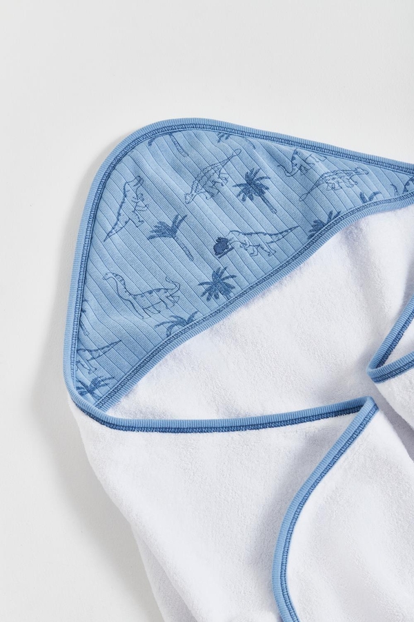 Premium Cotton Roar Large Hooded Towel for Toddler. Hood view